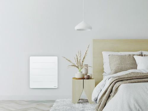 Radiateur électrique connecté horizontal à chaleur douce 750W, blanc - Nirvana Néo, Atlantic